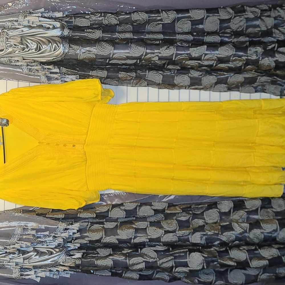Pre-loved J. GEE YELLOW DRESS, FLOWY.  SIZE 2XL.   PTP 20.